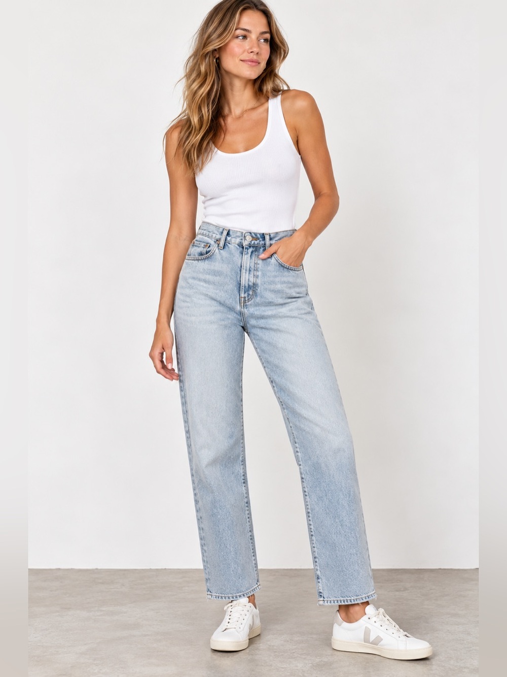 AGOLDE 90’s Pinch Waist High Rise Straight Leg Jeans Light Wash 31